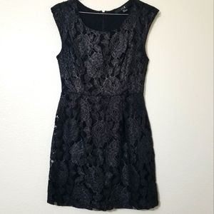 Black floral lace dressy dress. Womens size S/P